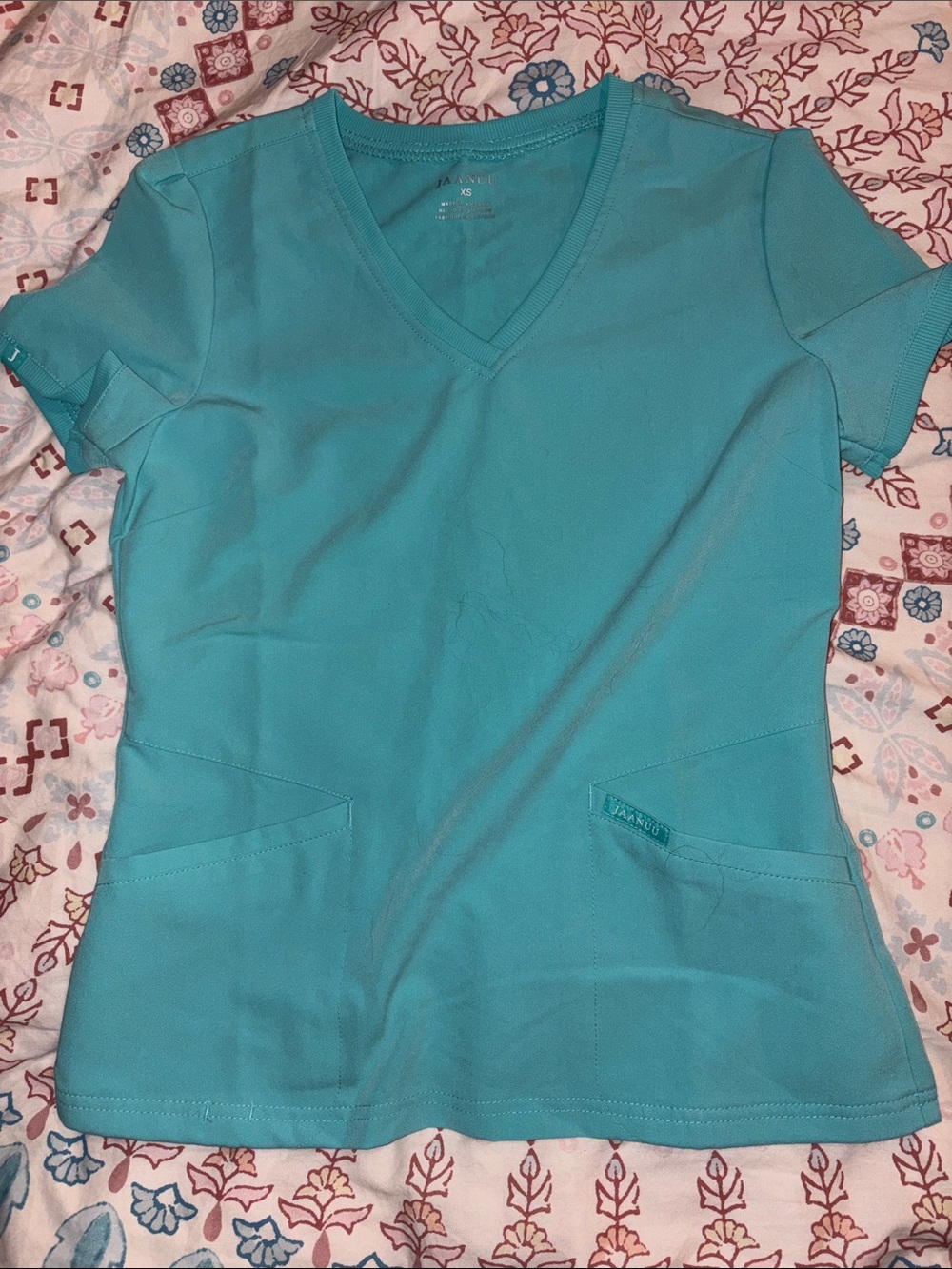 Jaanuu Teal V-Neck Scrub Top